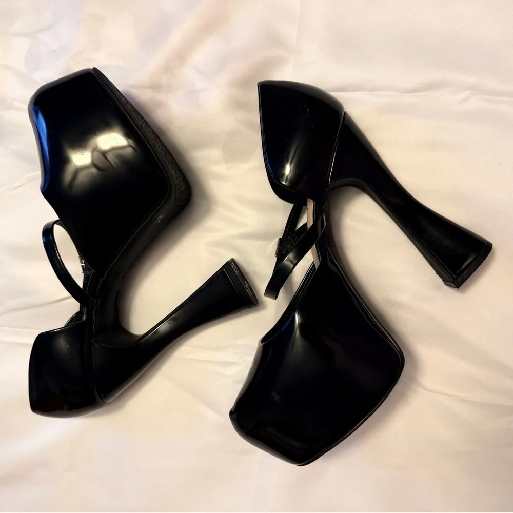 Gianni Bini Black Patent Platform Heels (Size 8.5) 🖤 Black Patent Leather Heels